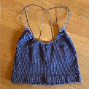 Urban outfitters gray sparkly cropped tank top